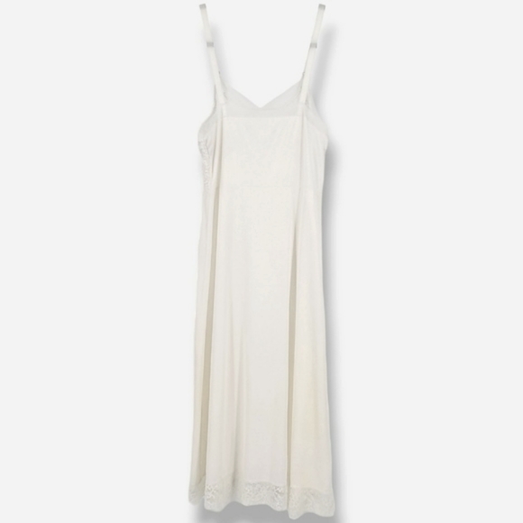 VINTAGE 1960s JOAN BROWNE Montgomery Ward Slip Dress Snow White Ivory - Picture 9 of 16
